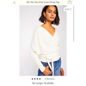 Free People East Coast Wrap Top Ivory Small